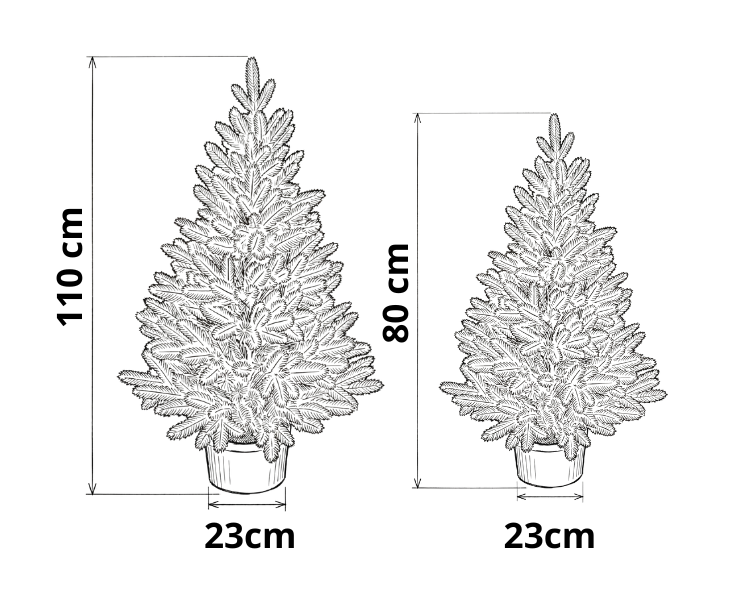 Rozměry vánočních stromků