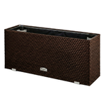 Technorattanový květináč se zavlažováním a izolací 95x43 cm, tmavě hnědý